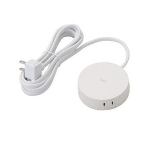 （まとめ）エレコム デザインタップ“roo't"（2ピン・4個口・丸型） AVT-D4-2425WH【×2セット】