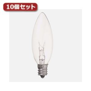 （まとめ）YAZAWA ローソク球 C26 E12 10W クリア10個セット C261210CX10【×2セット】