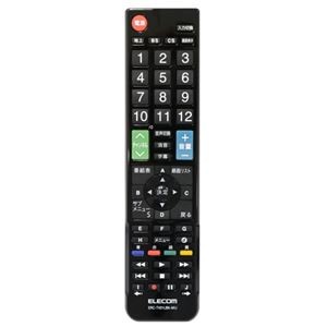 （まとめ）エレコム かんたんTVリモコン/12メーカー対応/ブラック ERC-TV01LBK-MU【×2セット】
