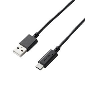 （まとめ）エレコム スマートフォン用USBケーブル/USB2.0準拠（A-C）/1.0m/ブラック MPA-AC10BK【×5セット】