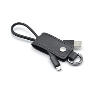 （まとめ）日本トラストテクノロジー キーケース型microUSBケーブル （ブラック） KCMU-BK【×5セット】
