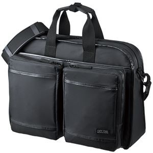 (まとめ）サンワサプライ 超撥水・軽量PCバッグ3WAYタイプ 15.6インチワイド対応 シングル ブラック BAG-LW10BK 1個【×3セット】