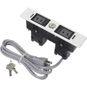 (まとめ）スガツネ工業デスクトップマルチタップDML型(210-020-482) DML-PP-L-WT 1個【×3セット】