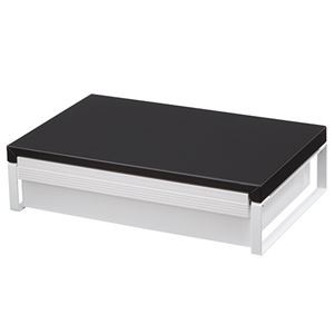 (まとめ）リヒトラブ 机上台 引出し付幅390mm 黒 A-7341-24 1台【×3セット】