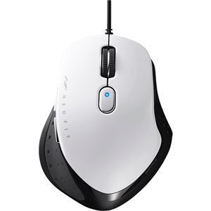 (まとめ) バッファロー 有線 BlueLED5ボタン ネオフィットマウス Mサイズ ホワイト BSMBU510MWH 1個 【×10セット】