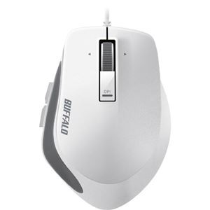 (まとめ) バッファロー 有線 BlueLEDプレミアムフィットマウス Mサイズ ホワイト BSMBU500MWH 1個 【×10セット】