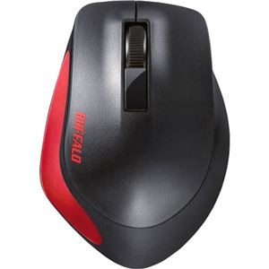 (まとめ) バッファロー 無線 BlueLED3ボタン プレミアムフィットマウス レッド BSMBW300MRD 1個 【×10セット】