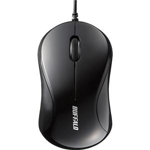 (まとめ) バッファロー 有線 光学式マウス3ボタンタイプ Sサイズ ブラック BSMOU050SBKZ 1個 【×10セット】