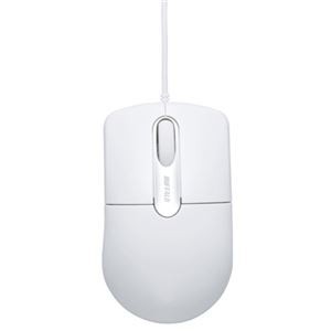 (まとめ) バッファロー 有線光学式マウス 静音3ボタン Mサイズ ホワイト BSMOU27SMWH 1個 【×10セット】