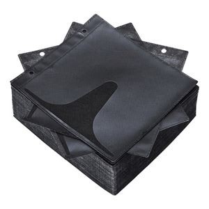 (まとめ) サンワサプライ DVD・CD不織布ケースリング穴付 インデックスカード付属 ブラック FCD-FR100BKN 1パック(100枚) 【×10セット】