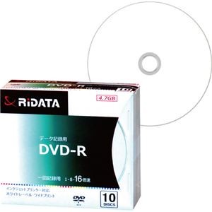 (まとめ) RiDATA データ用DVD-R4.7GB 1-16倍速 ホワイトワイドプリンタブル 5mmスリムケース D-R16X47G.PW10P SC B1パック(10枚)  【×10セット】