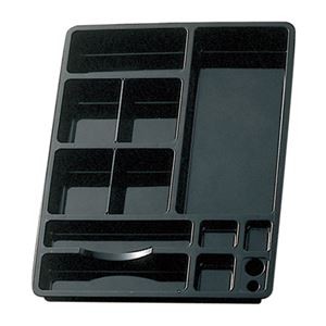 (まとめ) ライオン事務器 デスクイントレーW320×D425×H48mm ブラック CS-58 1個  【×10セット】