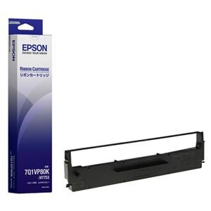 (まとめ) エプソン リボンカートリッジ #7753黒 7Q1VP80K 1本  【×10セット】