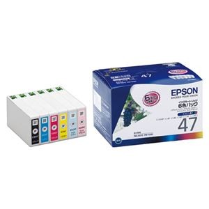 (まとめ) エプソン EPSON インクカートリッジ 6色パック IC6CL47 1箱（6個：各色1個）  【×10セット】