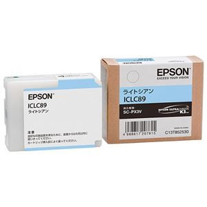 (まとめ) エプソン EPSON インクカートリッジ ライトシアン ICLC89 1個  【×10セット】