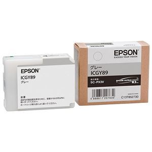 (まとめ) エプソン EPSON インクカートリッジ グレー ICGY89 1個  【×10セット】
