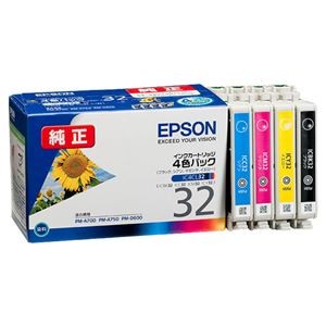 (まとめ) エプソン EPSON インクカートリッジ 4色パック IC4CL32 1箱（4個：各色1個）  【×10セット】