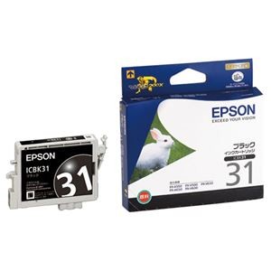 (まとめ) エプソン EPSON インクカートリッジ ブラック ICBK31 1個  【×10セット】