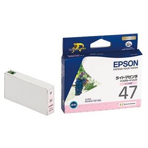 (まとめ) エプソン EPSON インクカートリッジ ライトマゼンタ ICLM47 1個  【×10セット】