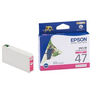 (まとめ) エプソン EPSON インクカートリッジ マゼンタ ICM47 1個  【×10セット】