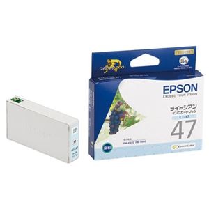 (まとめ) エプソン EPSON インクカートリッジ ライトシアン ICLC47 1個  【×10セット】