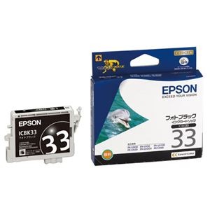 (まとめ) エプソン EPSON インクカートリッジ フォトブラック ICBK33 1個  【×10セット】