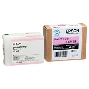(まとめ) エプソン EPSON PX-P／K3インクカートリッジ ライトマゼンタ 80ml ICLM48 1個  【×10セット】