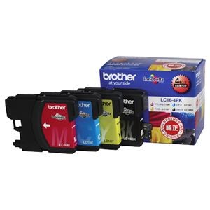 (まとめ) ブラザー BROTHER インクカートリッジ お徳用 4色 LC16-4PK 1箱（4個：各色1個）  【×10セット】
