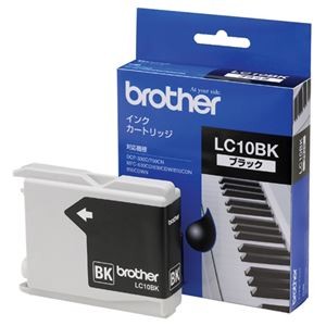 (まとめ) ブラザー BROTHER インクカートリッジ 黒 LC10BK 1個  【×10セット】