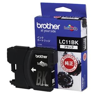 (まとめ) ブラザー BROTHER インクカートリッジ 黒 LC11BK 1個  【×10セット】
