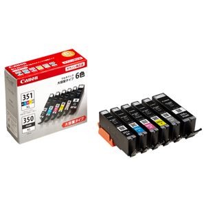 (まとめ) キヤノン Canon インクタンク BCI-351XL+350XL／6MP 6色マルチパック 大容量 6552B002 1箱（6個：各色1個）  【×10セット】