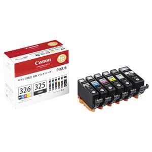 (まとめ) キヤノン Canon インクタンク BCI-326+325／6MP マルチパック 4713B002 1箱（6個：各色1個）  【×10セット】