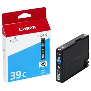 (まとめ) キヤノン Canon インクタンク PGI-39C シアン 4861B001 1個  【×10セット】