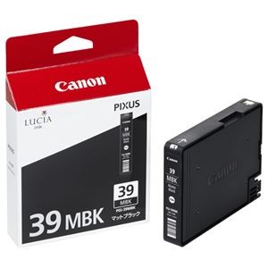 (まとめ) キヤノン Canon インクタンク PGI-39MBK マットブラック 4856B001 1個  【×10セット】