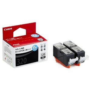 (まとめ) キヤノン Canon インクタンク BCI-320PGBK2P ブラック 3333B004 1箱（2個）  【×10セット】