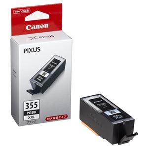 (まとめ) キヤノン Canon インクタンク BCI-355XXLPGBK ブラック 特大容量 8048B001 1個  【×10セット】