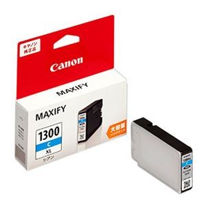 (まとめ) キヤノン インクタンクPGI-1300XLC シアン(大容量) 9190B001 1個  【×10セット】