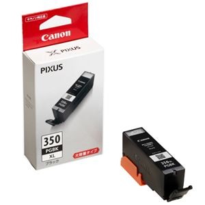 (まとめ) キヤノン Canon インクタンク BCI-350XLPGBK ブラック 大容量 6430B001 1個  【×10セット】
