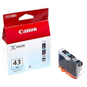 (まとめ) キヤノン Canon インクタンク BCI-43PC フォトシアン 6380B001 1個  【×10セット】