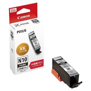 (まとめ) キヤノン インクタンクXKI-N10XLPGBK ブラック(大容量) 1968C001 1個  【×10セット】
