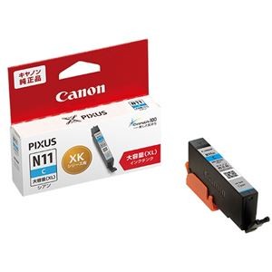 (まとめ) キヤノン インクタンクXKI-N11XLC シアン(大容量) 1985C001 1個  【×10セット】