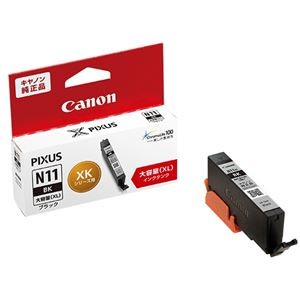 (まとめ) キヤノン インクタンクXKI-N11XLBK ブラック(大容量) 1988C001 1個  【×10セット】