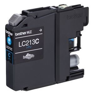 (まとめ) ブラザー インクカートリッジ シアンLC213C 1個  【×10セット】