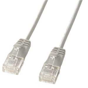 (まとめ) サンワサプライカテゴリ6準拠極細LANケーブル ライトグレー 1m KB-SL6-01 1本 【×10セット】