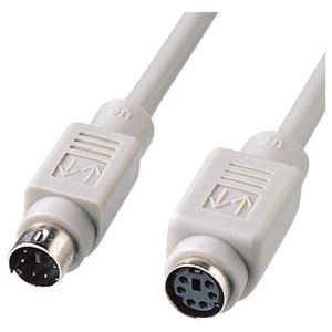 (まとめ) サンワサプライ キーボード延長ケーブルミニDIN6オス-メス 2m KB-K662K 1本 【×10セット】