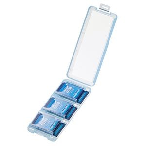 (まとめ) サンワサプライ SDカードケース6枚収納 クリアブルー FC-MMC23SDCBL 1個 【×30セット】