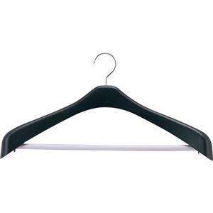 (まとめ) シンコハンガー リバース ジャケットハンガー ストップ 42cm ブラック RJS42cm 1本  【×30セット】