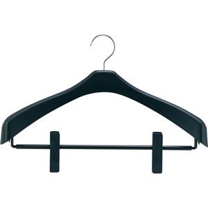 (まとめ) シンコハンガー リバース ジャケットハンガー クリップ付 42cm ブラック RJH-C42 1本  【×30セット】