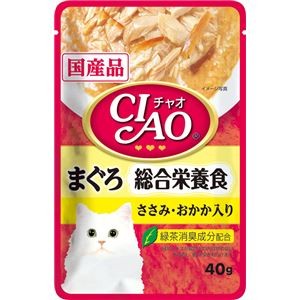 〔まとめ〕 キャットフード ペットフード CIAOパウチ 総合栄養食 まぐろ ささみ・おかか入り 40g 96セット 猫用品 ペット用品【代引不可】