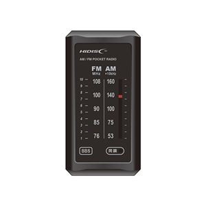 HIDISC 光る同調ランプでかんたん選局 AM／FMライターサイズラジオ HD-RAD32BK ブラック